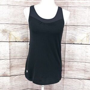 Athleta Supercharged Black and Gold Tank Top w/ Built In Bra Size S